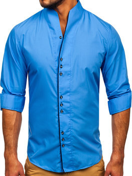 Ανδρικό μακρυμάνικο πουκάμισο μπλε Bolf 5720