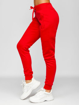 Ανοιχτό κόκκινο γυναικείο παντελόνι φόρμας Bolf CK-01
