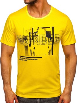 Κιτρινο T-shirt ανδρικο με σταμπα Bolf KS2651
