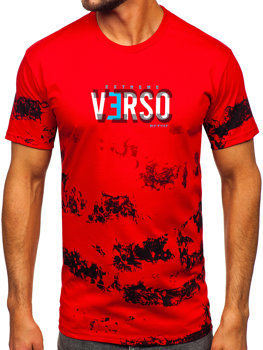 Κόκκινο ανδρικό βαμβακερό t-shirt Bolf 14723