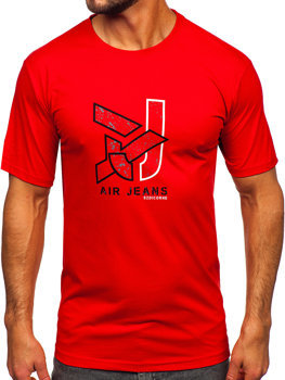 Κόκκινο ανδρικό βαμβακερό t-shirt Bolf 14769