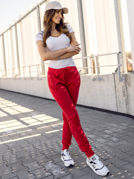 Κόκκινο γυναικείο παντελόνι φόρμας Bolf CK-01B