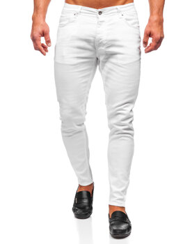 Λευκό παντελόνι τζιν ανδρικό slim fit Bolf R927