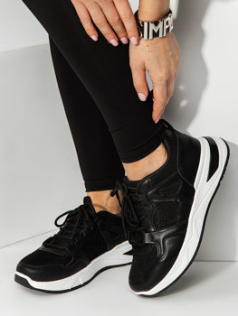 Μαύρα γυναικεία παπούτσια sneakers Bolf 23