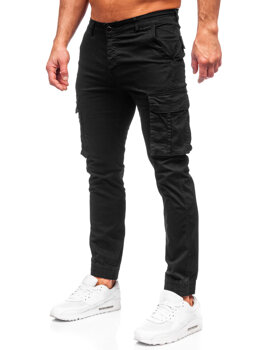 Μαύρο ανδρικό παντελόνι jogger cargo Bolf MP0202N
