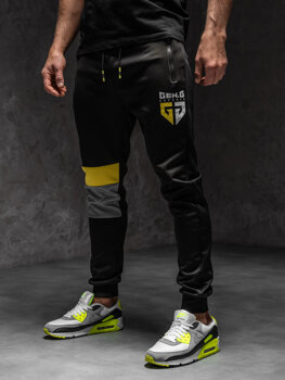 Μαύρο ανδρικό jogger παντελόνι φόρμας Bolf K10122A1