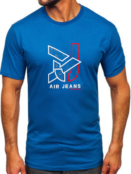 Μπλε ανδρικό βαμβακερό t-shirt Bolf 14769