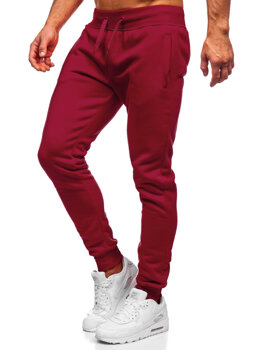 Μπορντό ανδρικό παντελόνι jogger φόρμας Bolf XW01-A