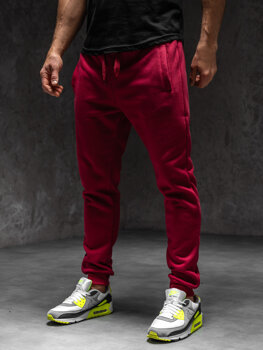 Μπορντό ανδρικό παντελόνι jogger φόρμας Bolf XW01-C