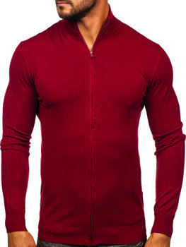 Μπορντό ανδρικό πουλόβερ με φερμουάρ Bolf MM6004