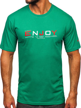 Πράσινο ανδρικό βαμβακερό t-shirt Bolf 14739