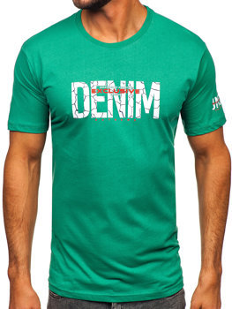 Πράσινο ανδρικό βαμβακερό t-shirt Bolf 14746