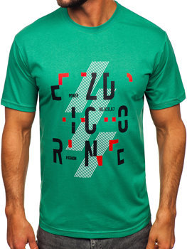 Πράσινο ανδρικό βαμβακερό t-shirt Bolf 14752