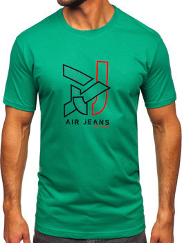 Πράσινο ανδρικό βαμβακερό t-shirt Bolf 14769