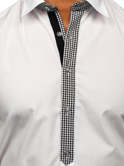 Ανδρικό κομψό πουκάμισο με μακριά μανίκια λευκό Bolf 6873