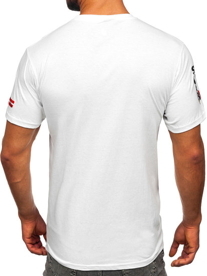 Ανδρικό λευκό βαμβακερό μπλουζάκι Bolf 14709