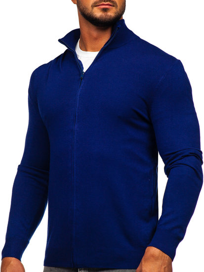 Ανδρικό indigo πουλόβερ με φερμουάρ Bolf MM6004