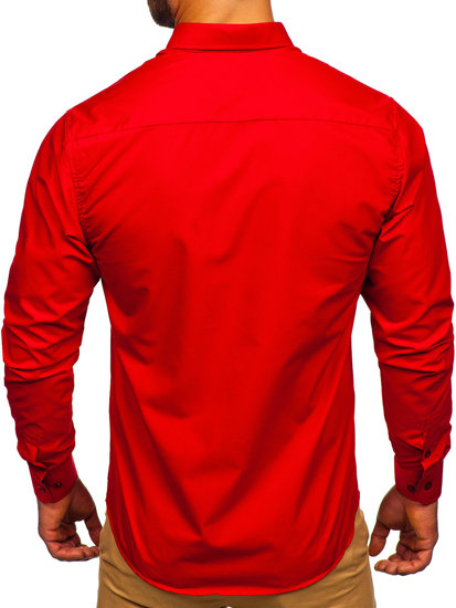 Κόκκινο ανδρικό κομψό μακρυμάνικο πουκάμισο Bolf 7724-1