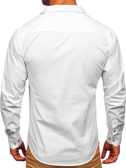 Λευκο πουκαμισο ανδρικο με μακρια μανικια Bolf 20702