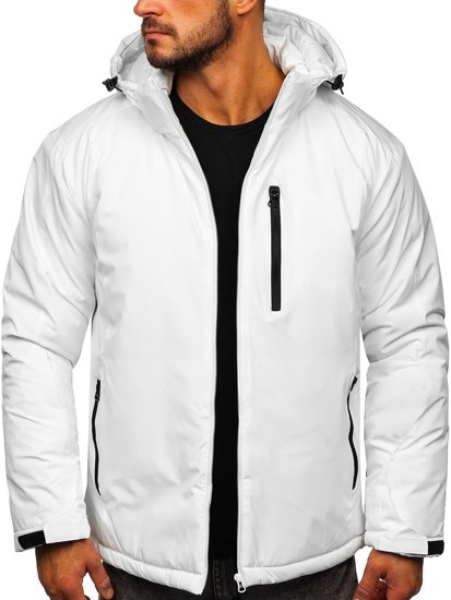 Λευκό μπουφάν ανδρικό χειμερινό αθλητικό Bolf HH011