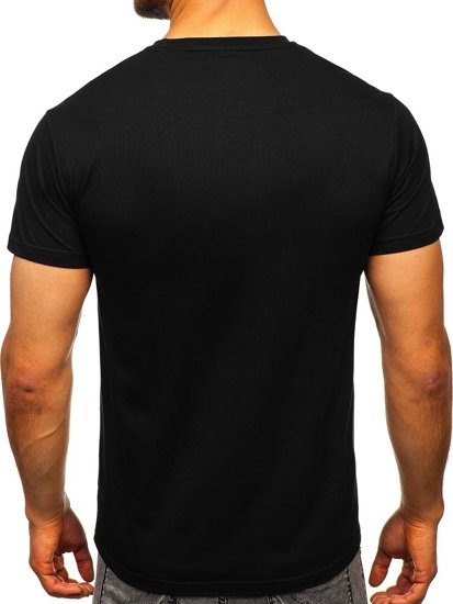 Μαυρο T-shirt ανδρικο με εφαρμογες Bolf KS2106