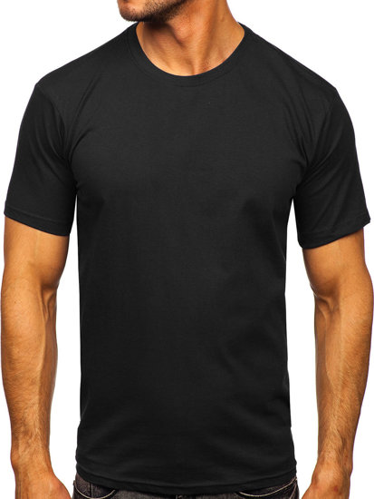 Μαύρο ανδρικό μονόχρωμο μπλουζάκι Bolf 192397