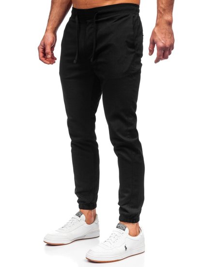Μαύρο ανδρικό παντελόνι jogger Bolf 0011