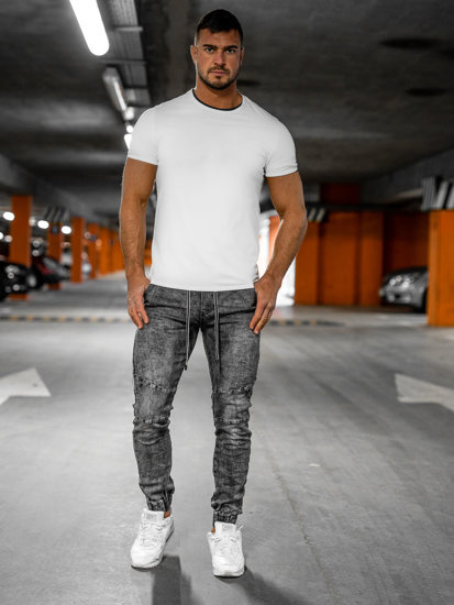 Μαύρο jogger ανδρικό τζιν παντελόνι  Bolf TF126