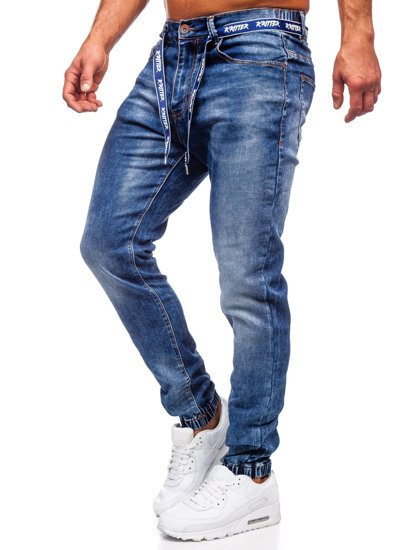 Μπλε μαρέν ανδρικό τζιν παντελόνι jogger Bolf R51105W1