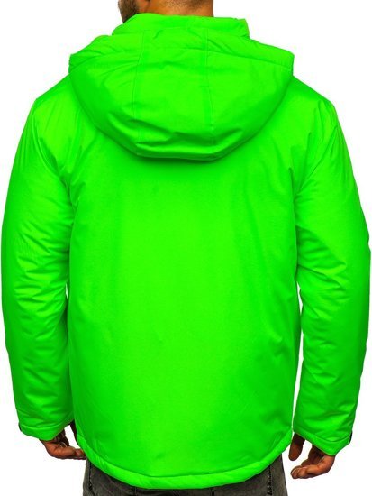 Πράσινο-νέον μπουφάν ανδρικό χειμερινό αθλητικό Bolf HH011