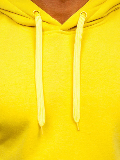 Φουτερ ανδρικο με κουκουλα ανοιχτο κιτρινο καγκουρο Bolf 2009-33