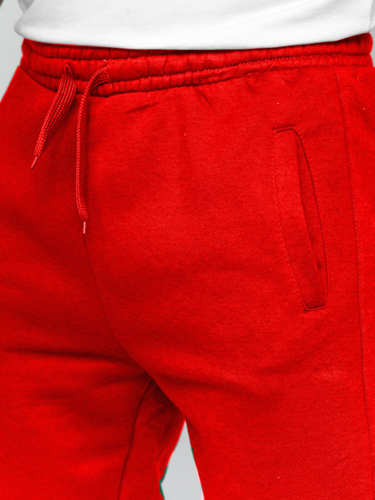 Spodnie męskie dresowe czerwone Denley CK01