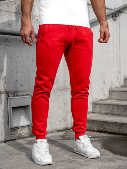Spodnie męskie dresowe czerwone Denley CK01