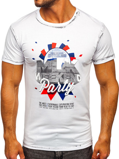 T-shirt ανδρικο με ετυπωση λευκοBolf s028