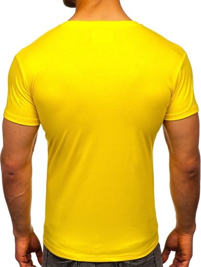 T-shirt ανδρικο χωρις εκτυπωση Κιτρινο-νεον Bolf 2005