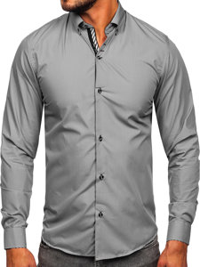 Ανδρικό μακρυμάνικο κομψό πουκάμισο γκρι Bolf 5796-1