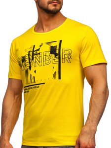Κιτρινο T-shirt ανδρικο με σταμπα Bolf KS2651