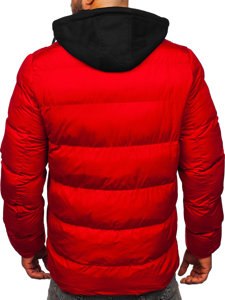 Κόκκινο ανδρικό χειμερινό καπιτονέ μπουφάν Bolf 27M8112