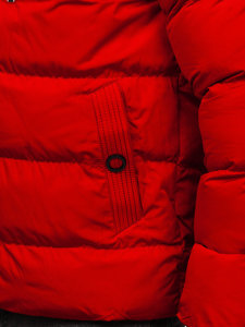 Κόκκινο ανδρικό χειμερινό καπιτονέ μπουφάν Bolf 27M8112