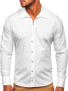 Λευκο πουκαμισο ανδρικο με μακρια μανικια Bolf 20702