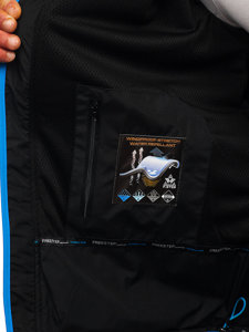 Μαυρο-μπλε μπουφαν ανδρικο softshell Bolf WX061