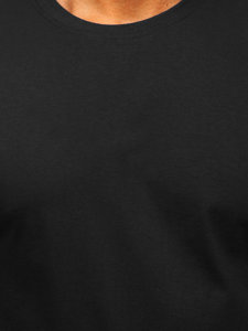 Μαύρο ανδρικό μονόχρωμο μπλουζάκι Bolf 192397