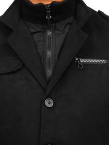 Μαύρο ανδρικό παλτό Bolf 8856D