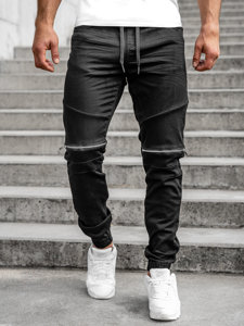 Μαύρο ανδρικό τζιν παντελόνι jogger Bolf R31107W1