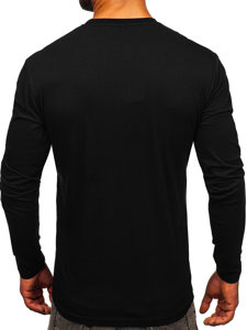 Μαύρο μακρυμάνικο μπλουζάκι ανδρικό με στάμπα Bolf 146742