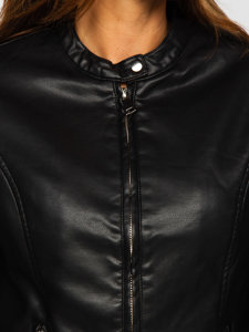 Μαύρο μπουφάν δερμάτινο γυναικείο Bolf 11Z8008