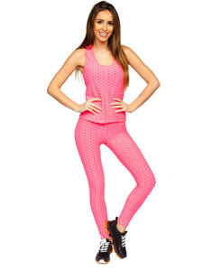 Ροζ γυναικείο σετ φόρμας δύο τεμαχίων Bolf YW88037