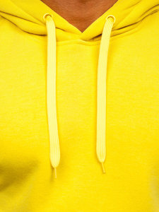 Φουτερ ανδρικο με κουκουλα ανοιχτο κιτρινο καγκουρο Bolf 2009-33