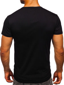 T-shirt ανδρικο με ετυπωση μαυρο Bolf s028