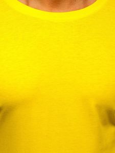 T-shirt ανδρικο χωρις εκτυπωση Κιτρινο-νεον Bolf 2005